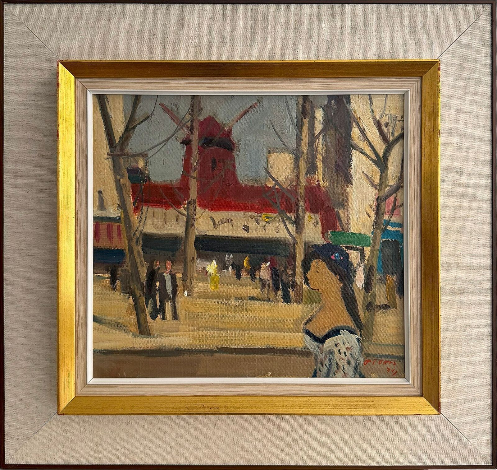 'Figures By The Moulin Rouge, 1974' By Ove Olson