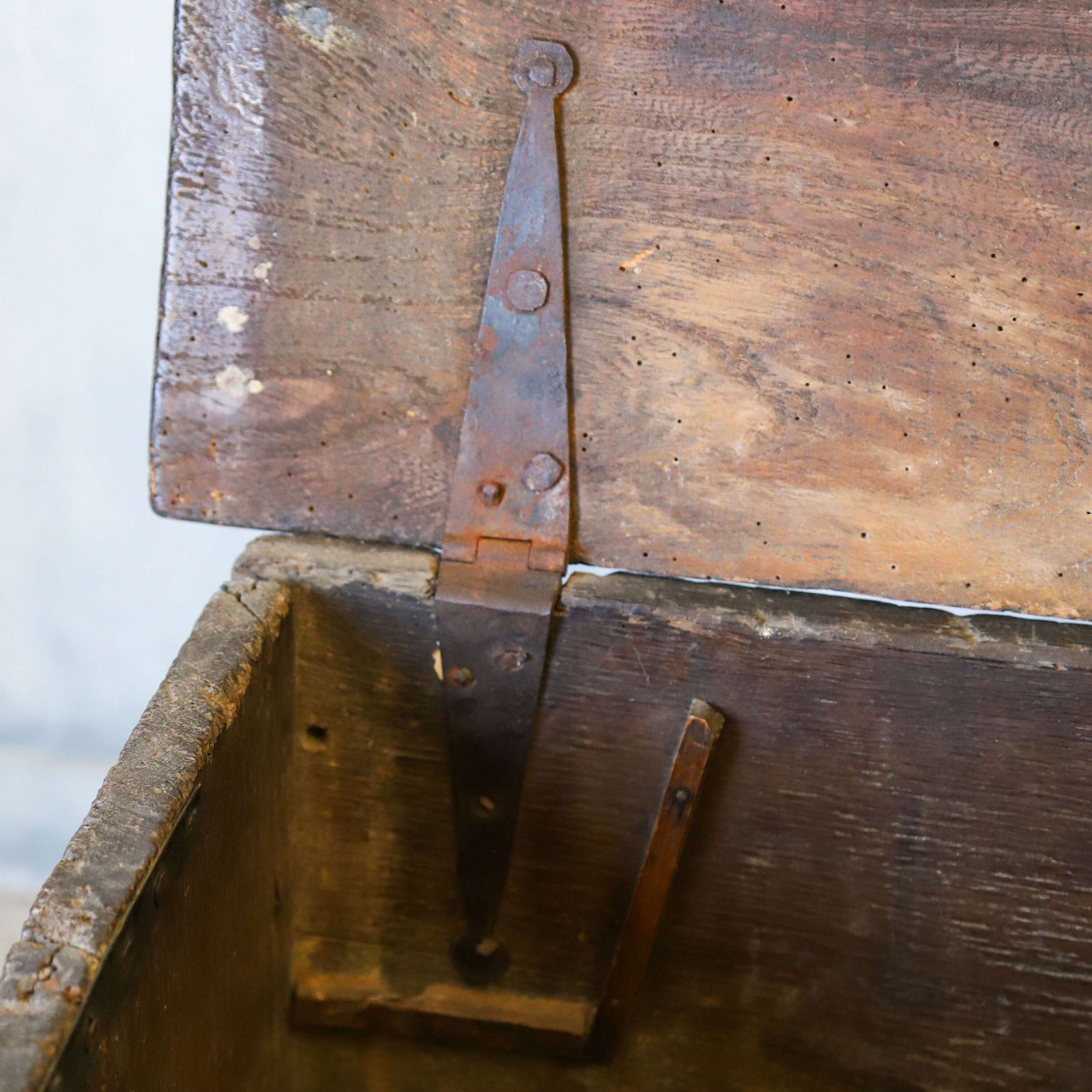 photo for sale 17th Century English Oak Six Plank Chest   Deep Patina Earned Over Nearly 400 Years