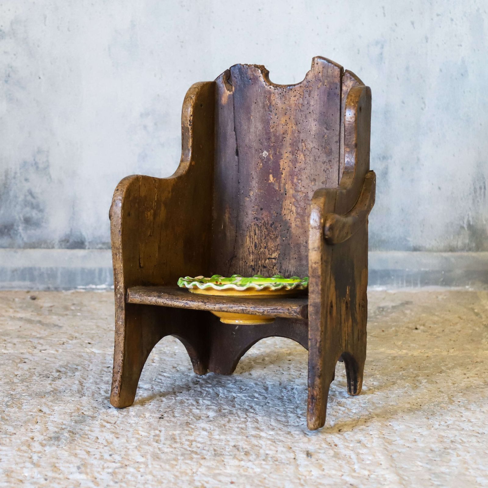 18th‑Century Welsh Painted Sycamore Child’s Commode Chair photo furniture