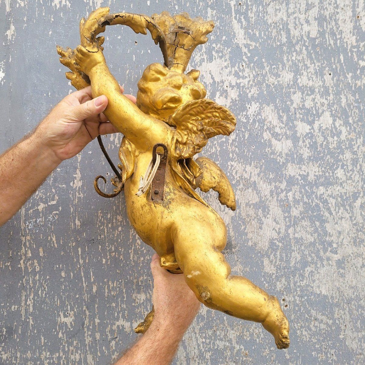 photo furniture Putto Carved In Gilded Wood, Italy, 18th Century