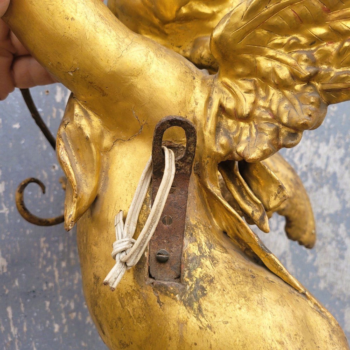 photo for sale Putto Carved In Gilded Wood, Italy, 18th Century