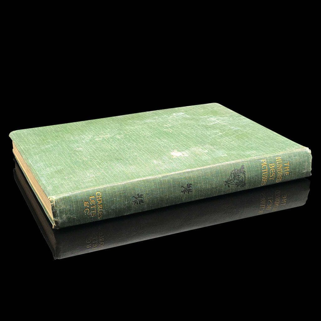 Antique Art Book, The Hundred Best Pictures, Hardcover, Illustrated, Edwardian photo furniture