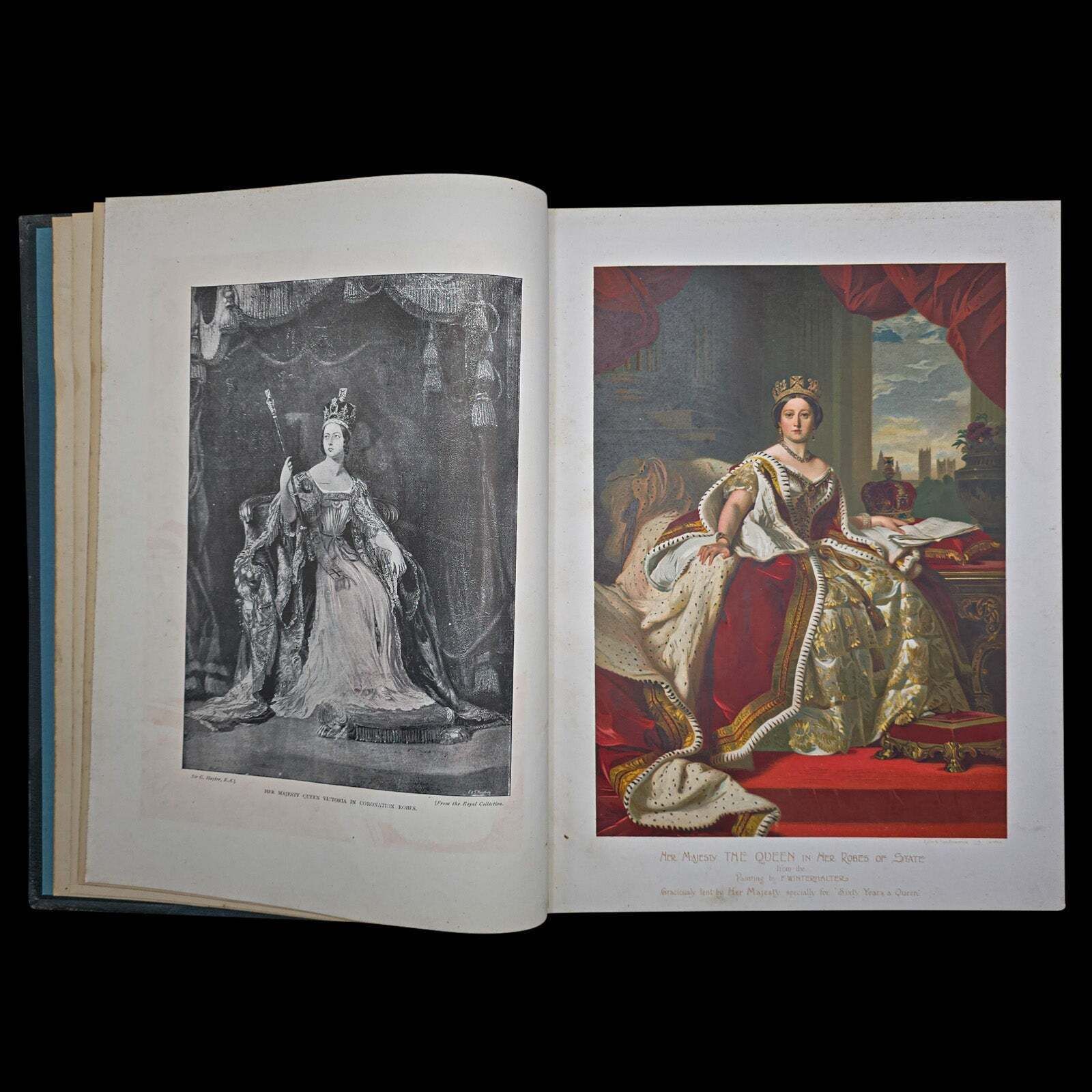 Antique Royal Book, Sixty Years A Queen, History Reference, Hardcover, Victorian photo for sale