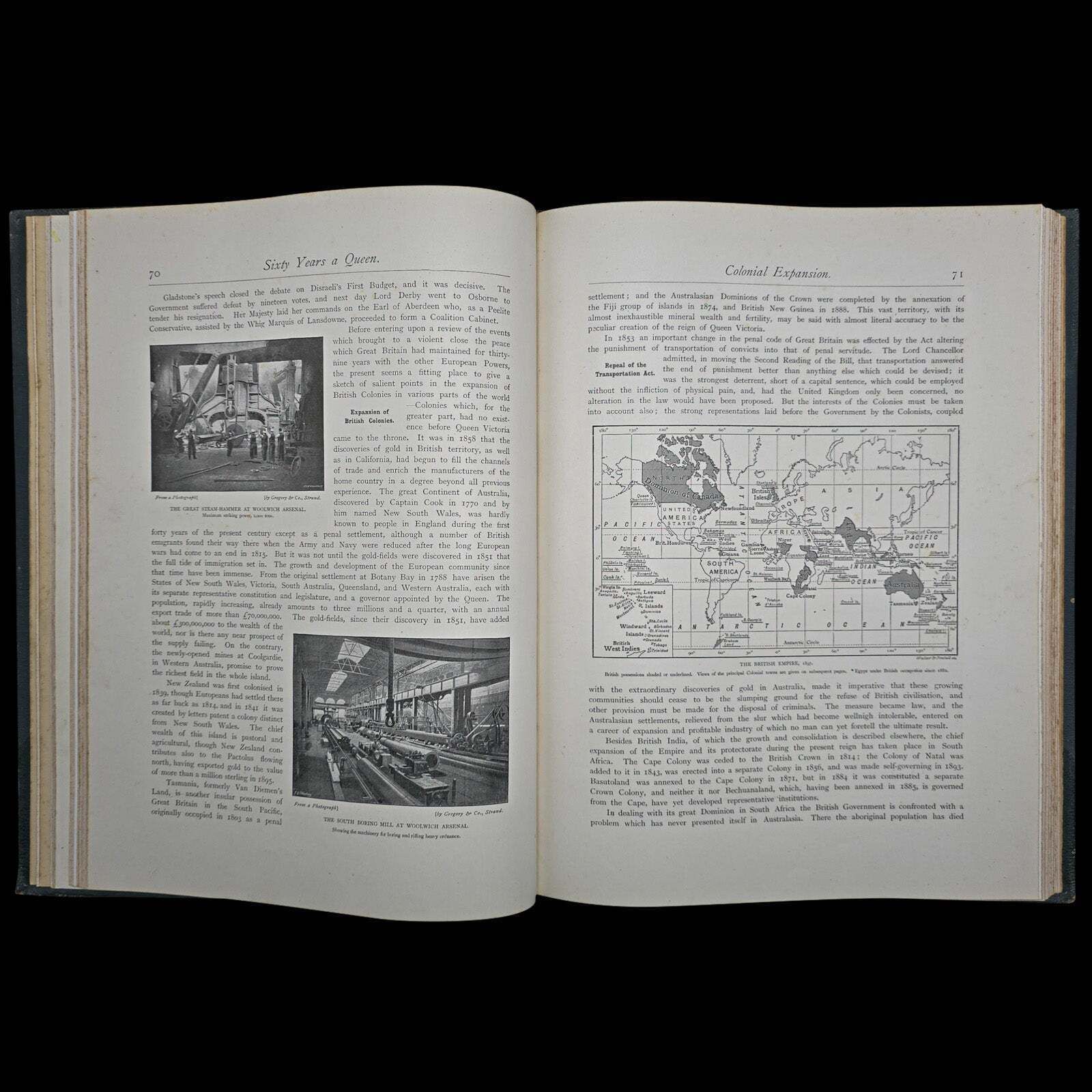 Antique Royal Book, Sixty Years A Queen, History Reference, Hardcover, Victorian photo vintage
