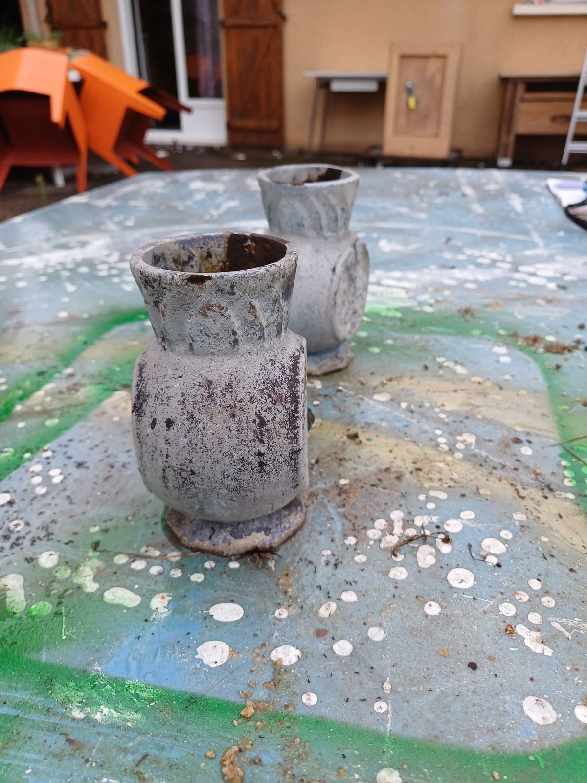 Pair Of Cast Iron Vases 1900 From Charleville Mézières photo Home Decor