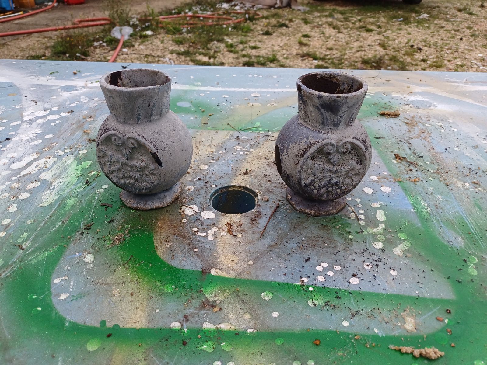 Pair Of Cast Iron Vases 1900 From Charleville Mézières photo 65.0