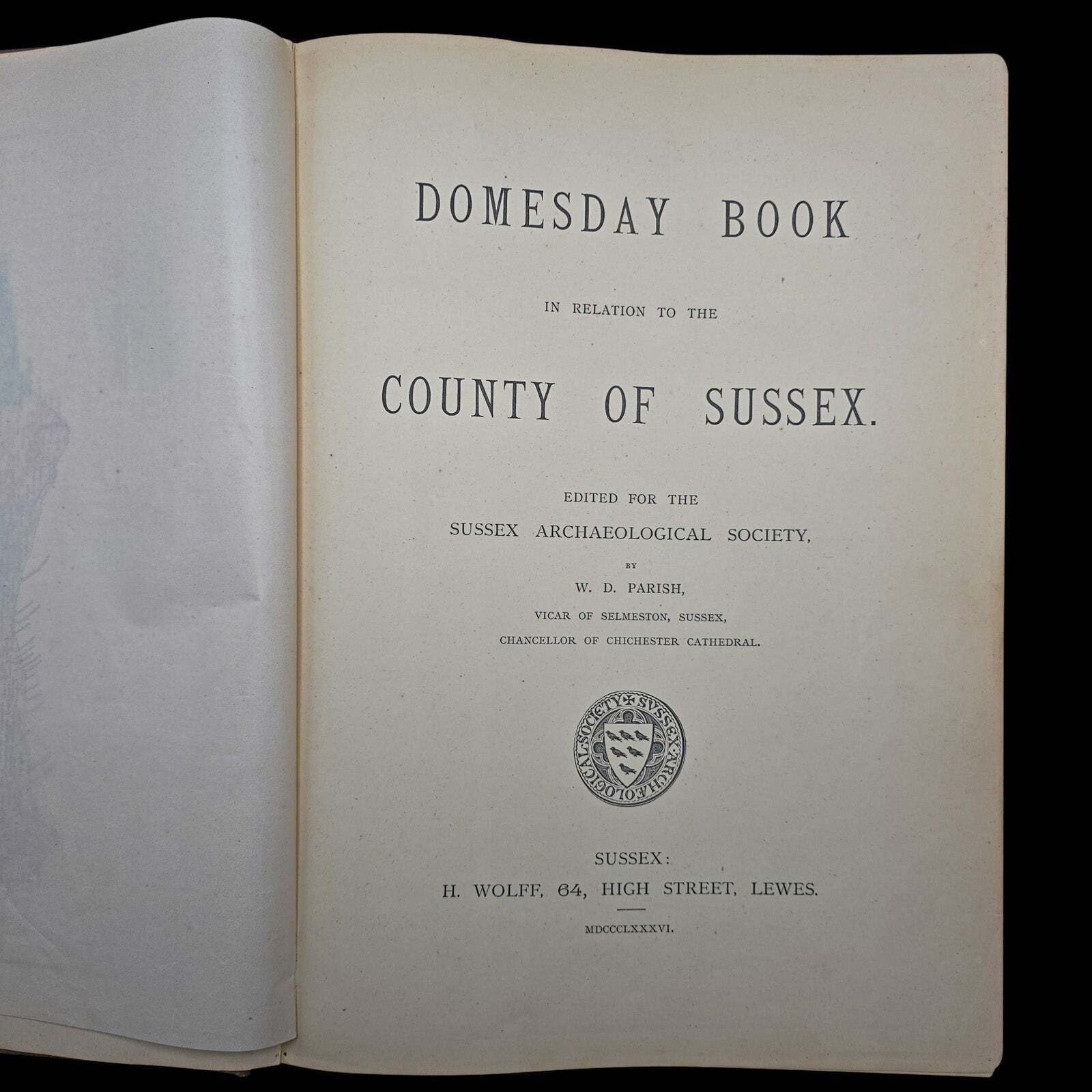 The Domesday Book, Sussex Archaeological Society, Antique Historical Reference photo 363.0