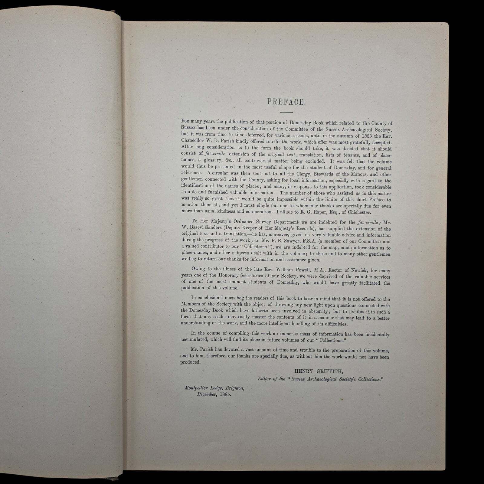 The Domesday Book, Sussex Archaeological Society, Antique Historical Reference photo vinterior