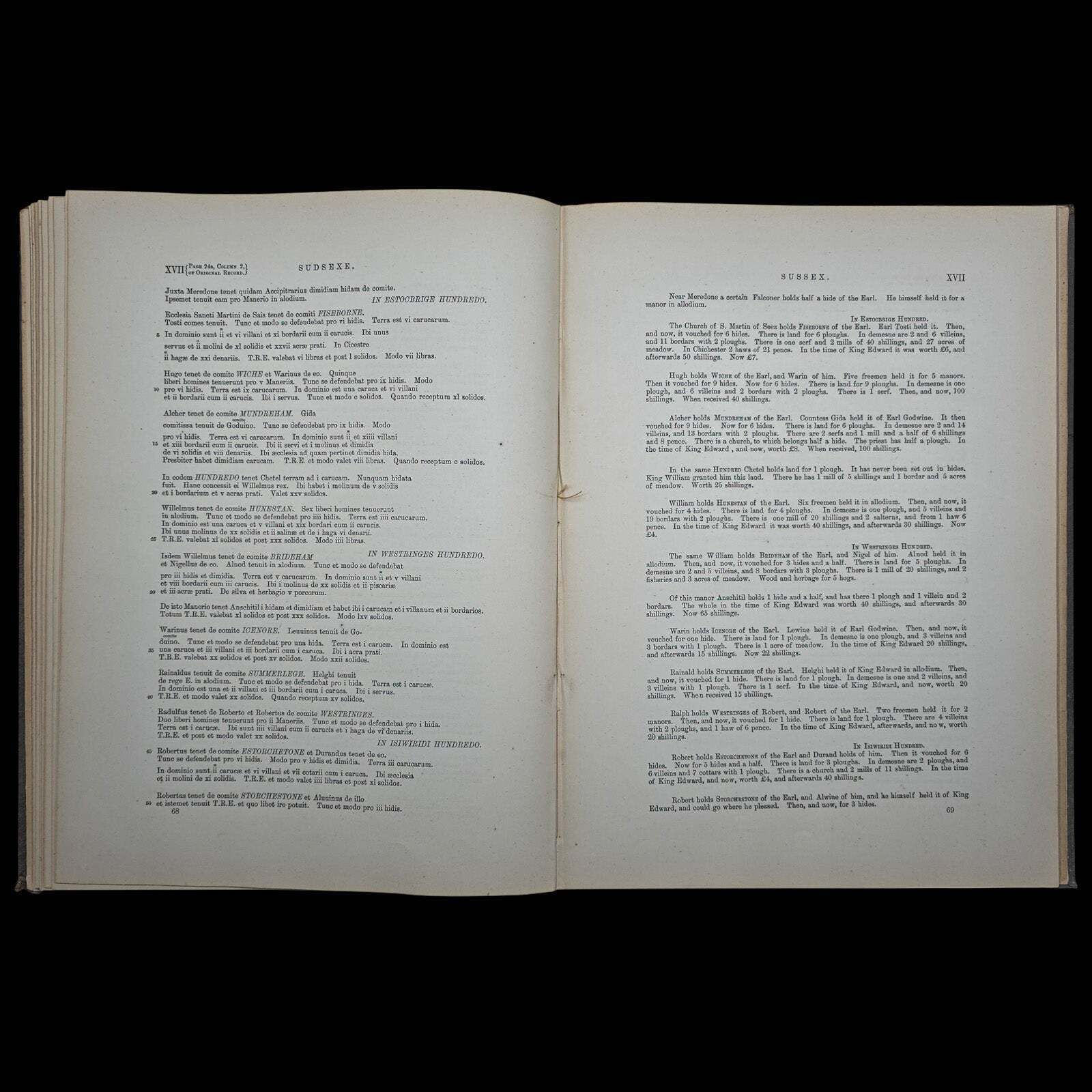363.0 The Domesday Book, Sussex Archaeological Society, Antique Historical Reference photo