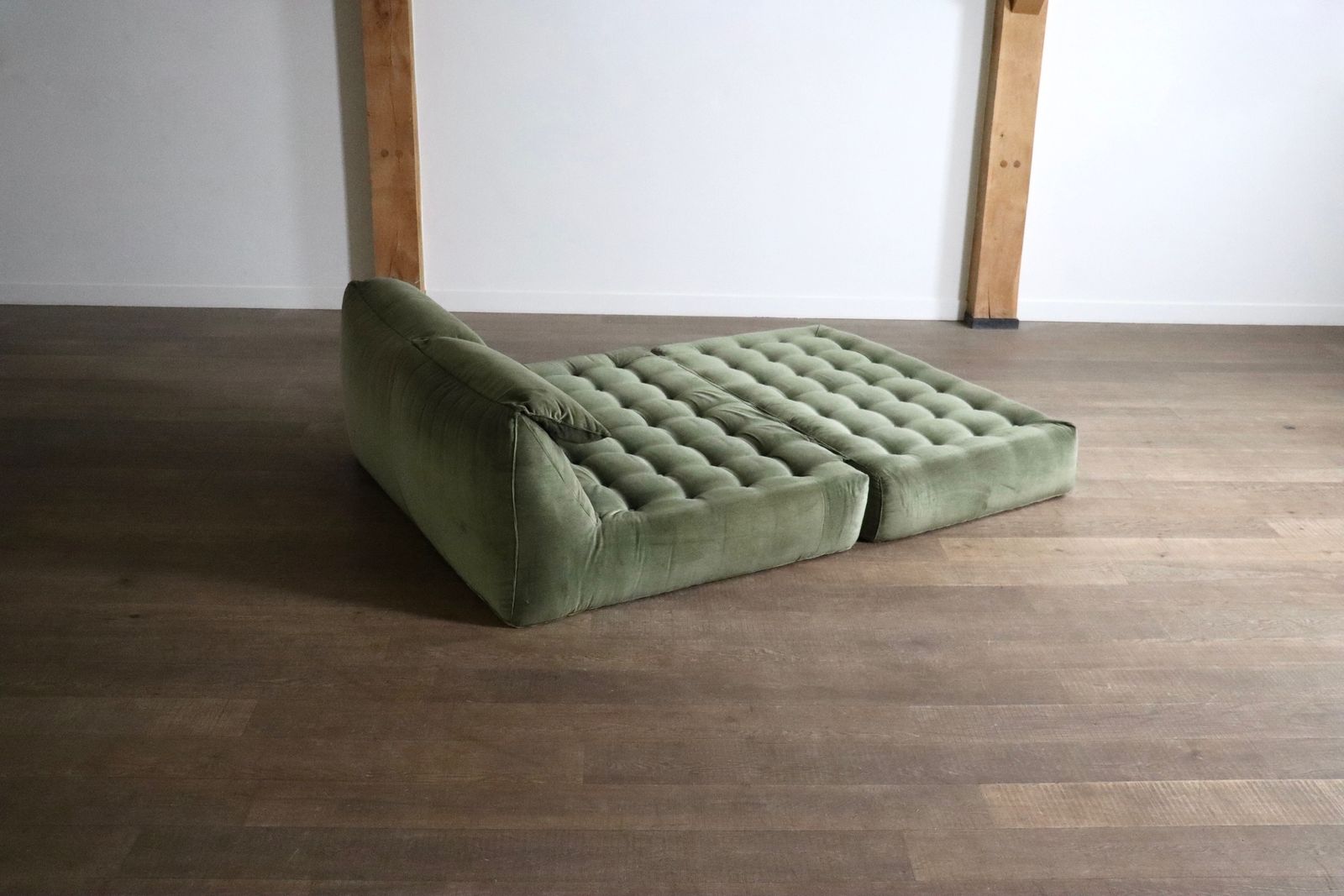 photo furniture Le Bambole Bed In Green Velvet By Mario Bellini For B&B Italia, 1970s