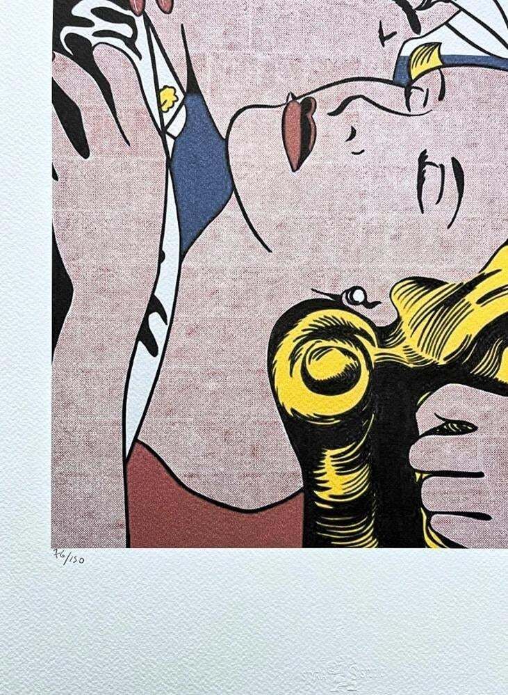 Roy Lichtenstein, "The Kiss II ", 1990s, Silk Screen photo Art