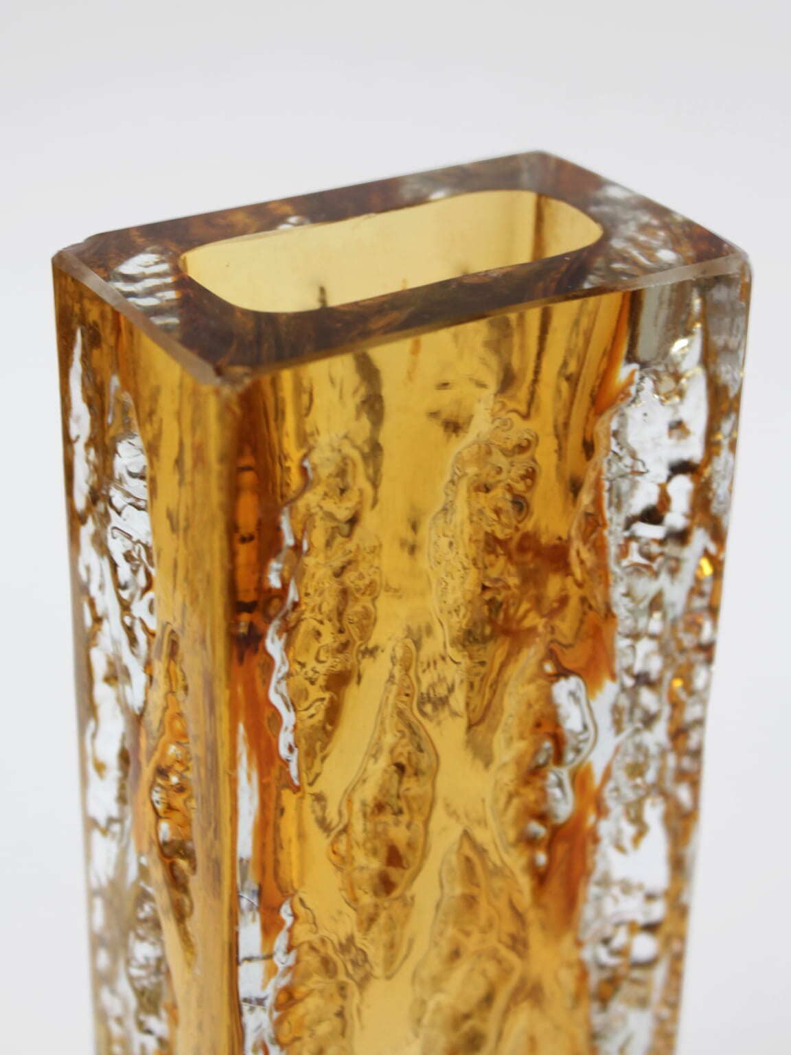 Kurt Wokan Amber 60s Crystal Glass Vase photo Home Decor