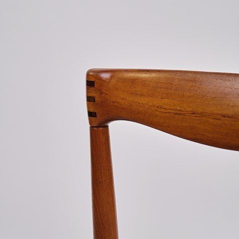 Set Of Six Dining Chairs   Teak & Light Upholstery   Henry W. Klein   Bramin   1960s photo for sale