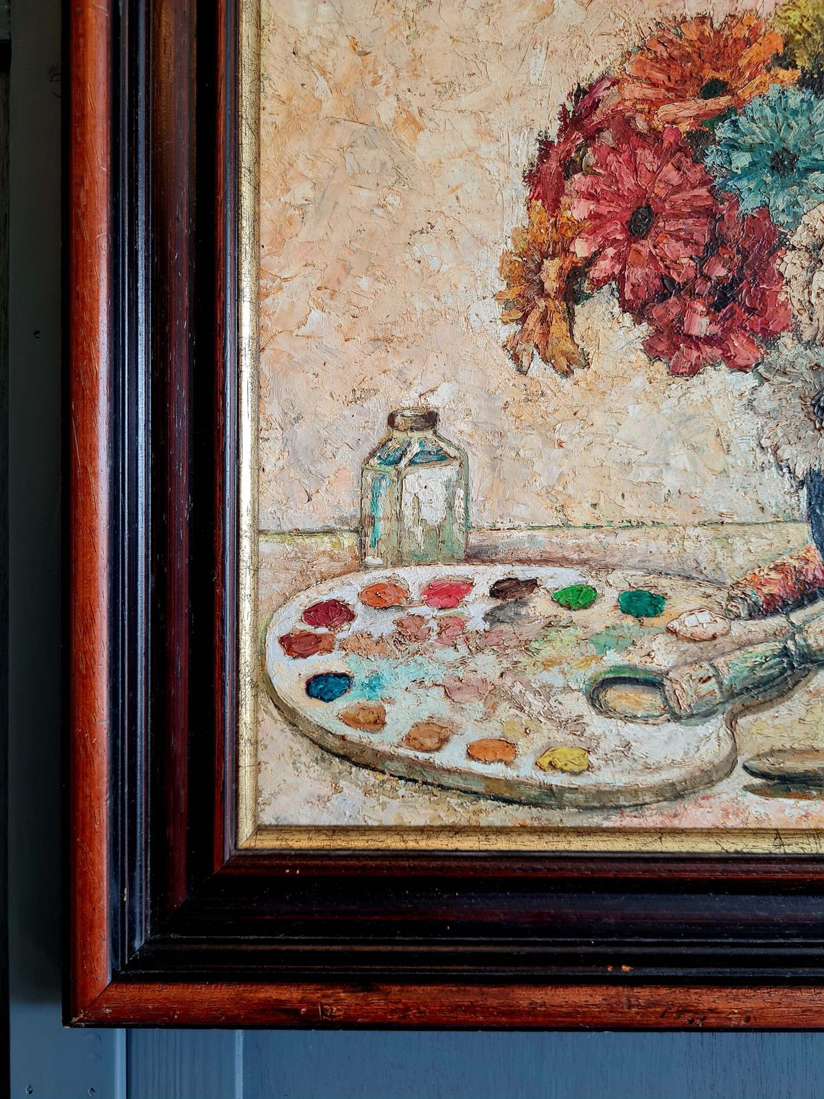 20th Century Dutch Framed Oil Painting On Board photo Art