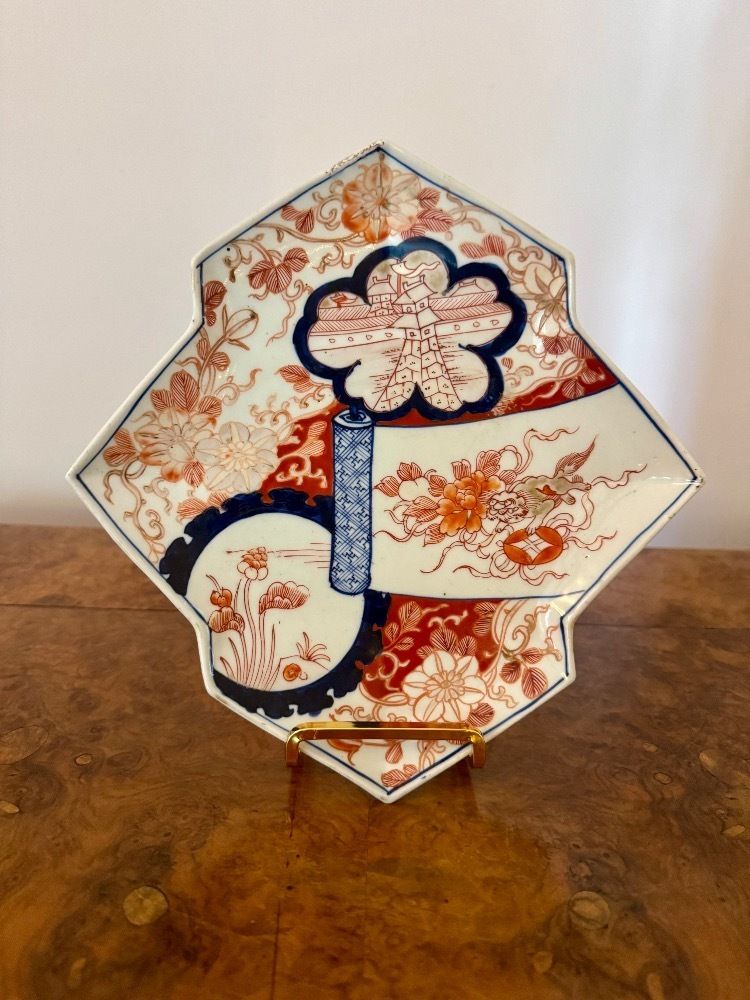 Rare Antique Japanese Imari Unusual Shaped Plate photo furniture