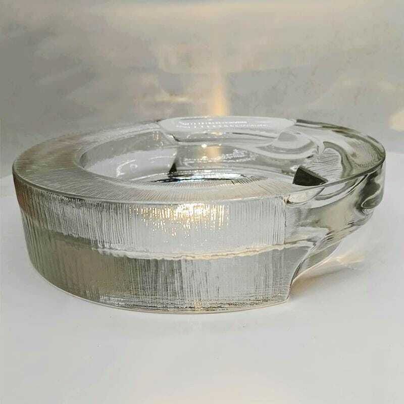 1970s Big Ashtray By Fabio Frontini For Arnolfo Di Cambio In Lead Crystal, Azteca Collection. 20cm. / 7.87 Inches. photo Home Decor