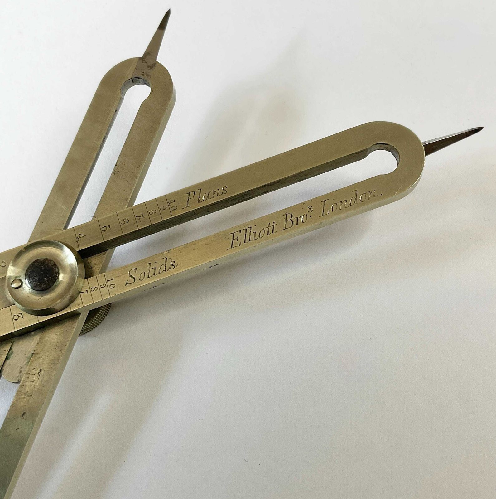 Pair Of German Silver Cased Dividers From 1864. Scientific Instrument. photo buy