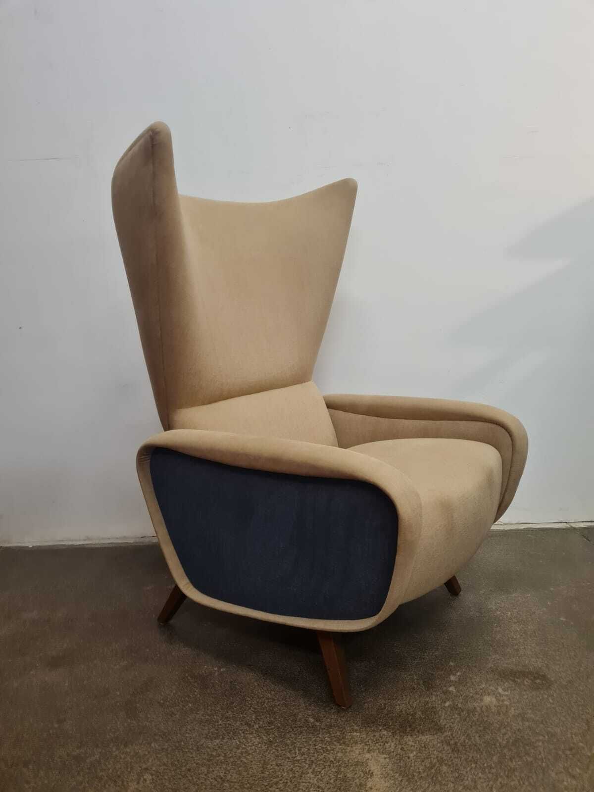 Mid Century Modern Ear Chair, Czechoslovakia, 1960s