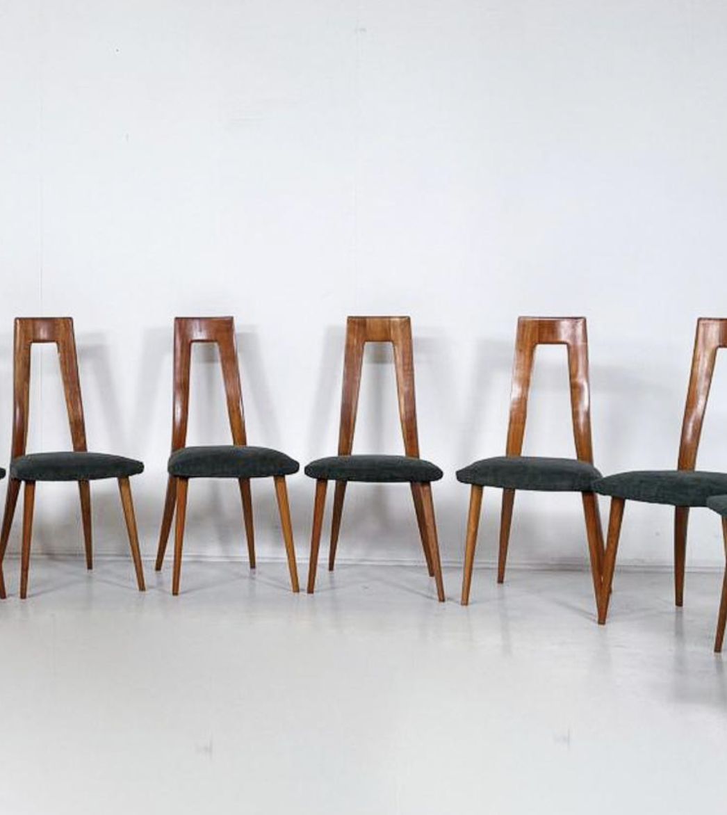Mid Century Set Of 12 Chairs By Ernst Martin Dettinger For Veil, 1950s photo furniture