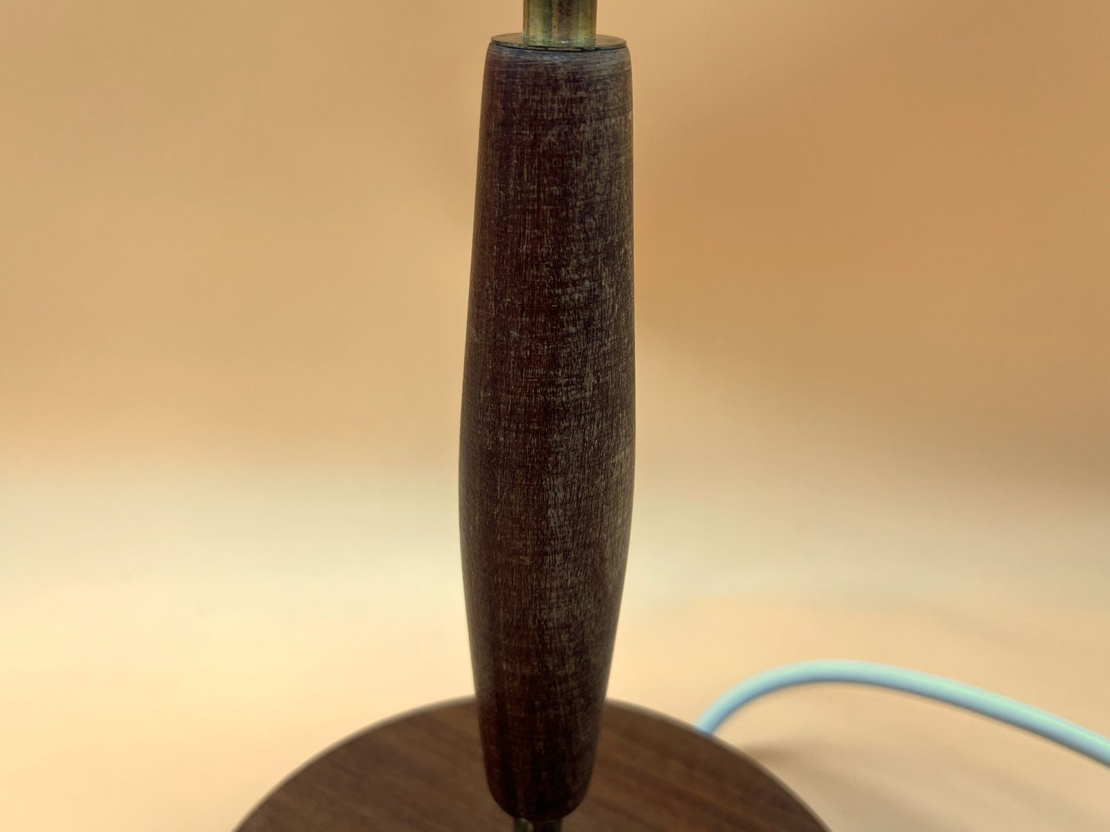 1970's Midcentury Modern Swedish Teak & Brass With Opaline Cased Glass Shade Table Lamp. photo 295.0