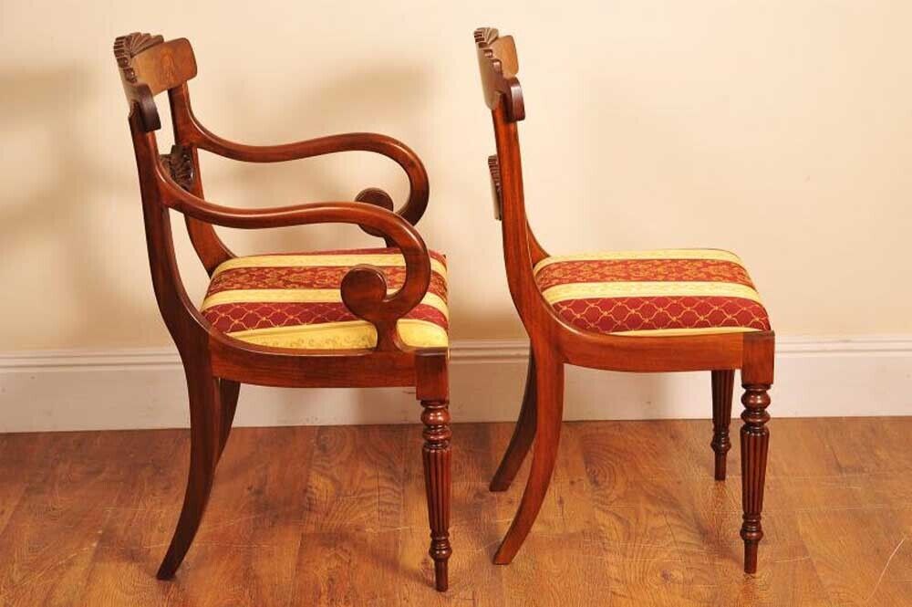 photo for sale Set Regency Dining Chairs   10 Walnut Inlay Chair English