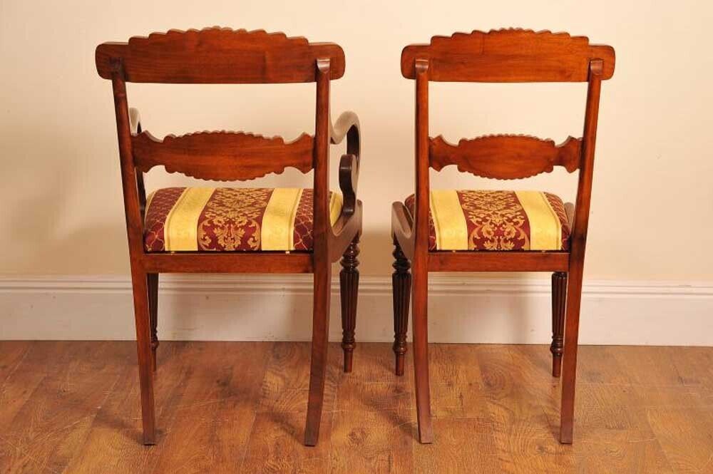 photo vintage Set Regency Dining Chairs   10 Walnut Inlay Chair English