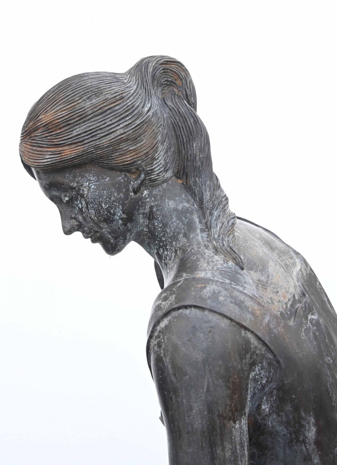 photo furniture Classical Italian Bronze Water Maiden Statue Bucket Girl