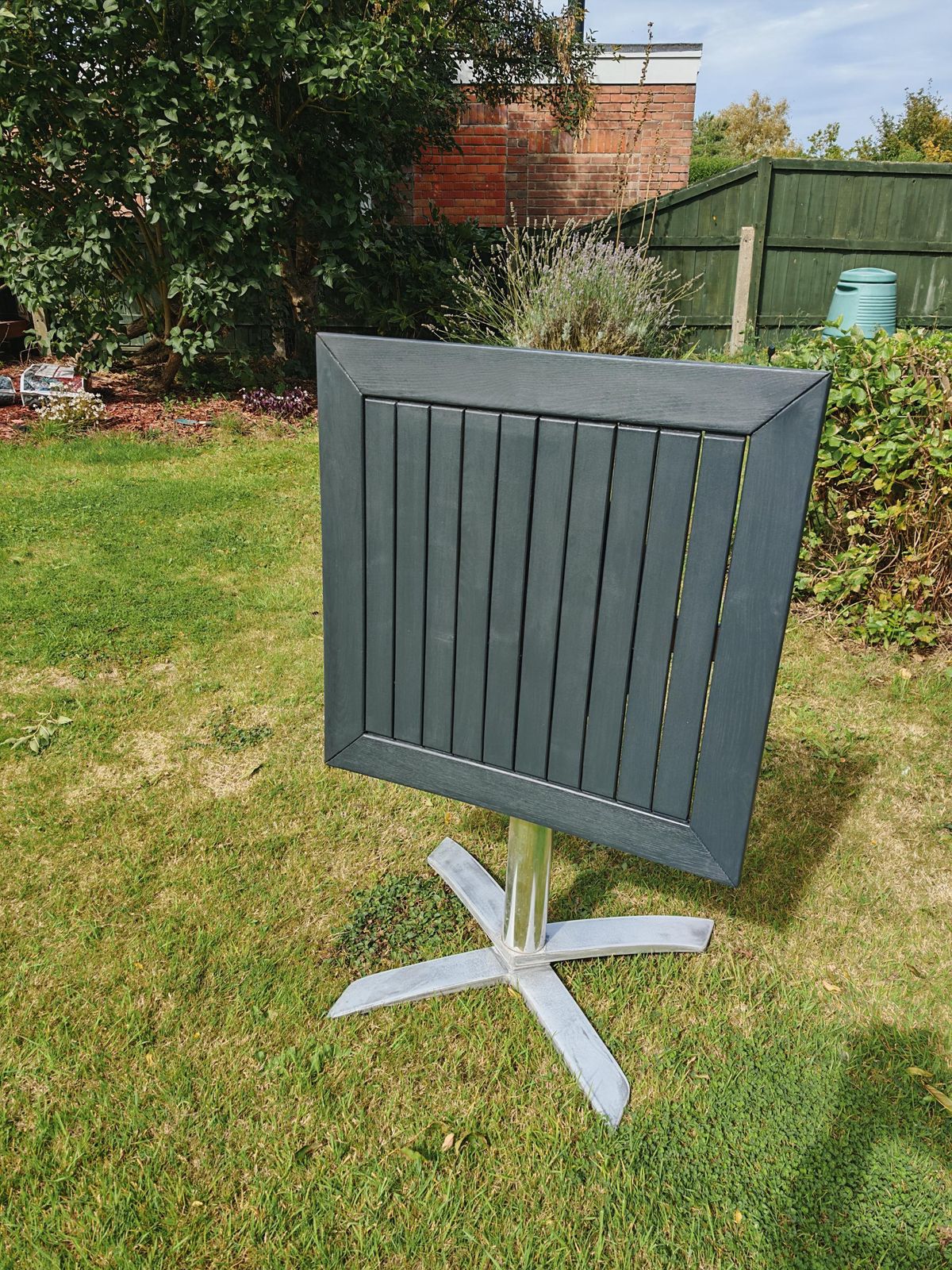 Customisable Refurbished Tilt Top Stackable Garden Tables (70cm X 70cm) Suitable For Cafes, Pubs Or Garden Usage   74cm Height Assembled photo Garden Furniture