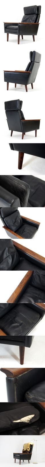 Retro Vintage Danish High Back Chair Lounge Armchair Mid Century 1960s Rosewood photo furniture