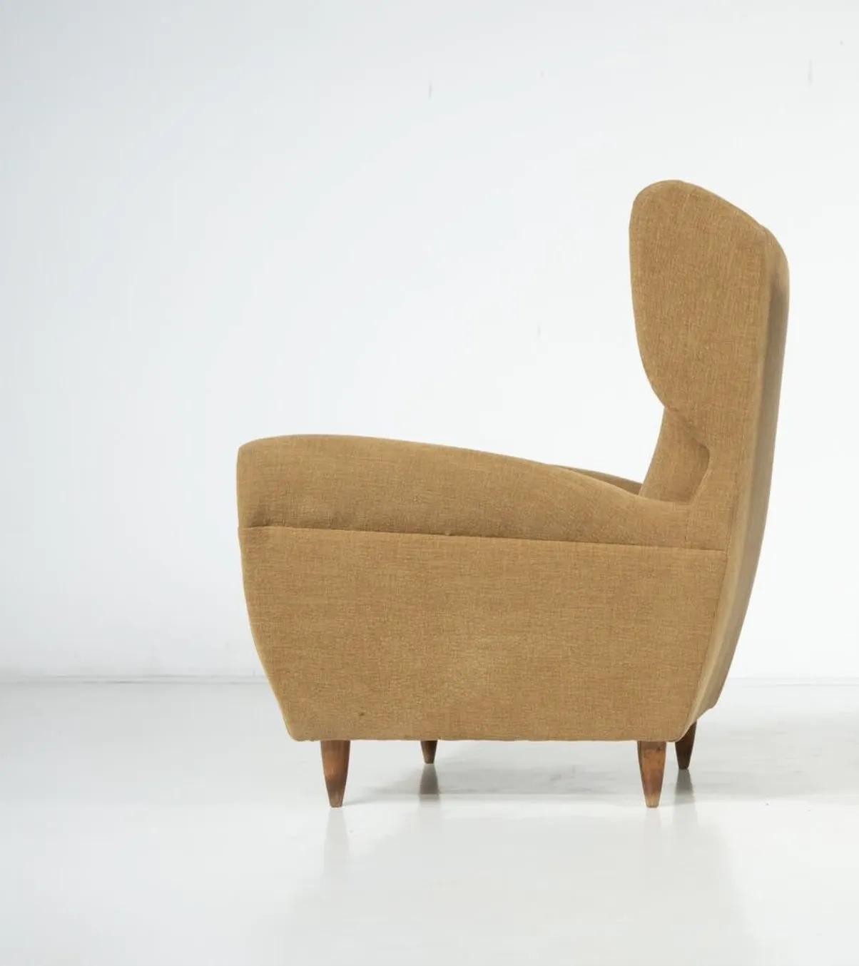 Mid Century Modern Pair Of Highback Armchairs, New Upholstery photo vintage