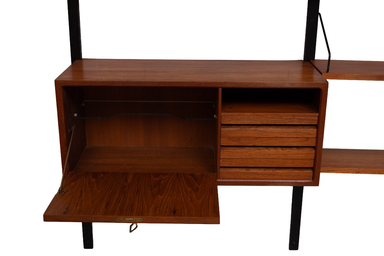 Poul Cadovius Royal Wall System 2 Cabinets 6 Shelves 1960s photo Furniture