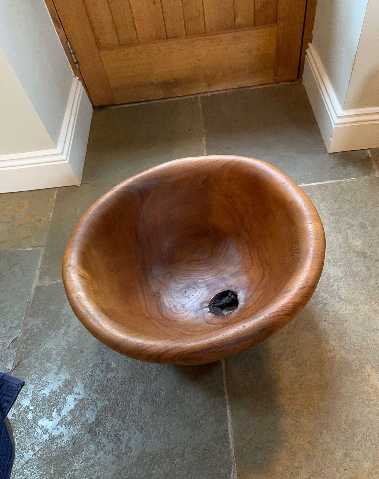 Paul Caton Carved Large Wooden Bowl Circa 1980 photo Home Decor