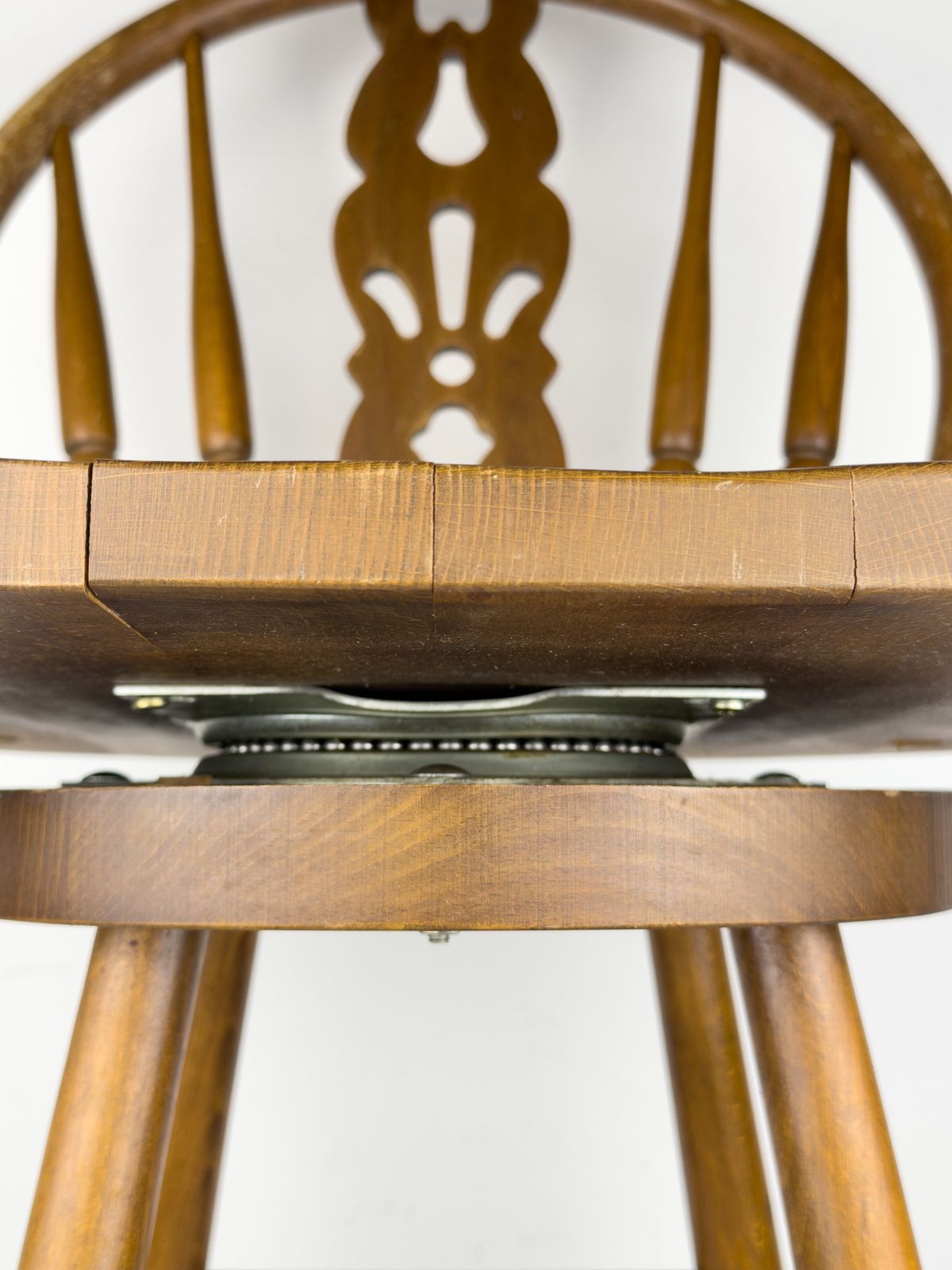 Furniture Vintage Wooden Bar Swivel Chair, Slovenia 1992 photo