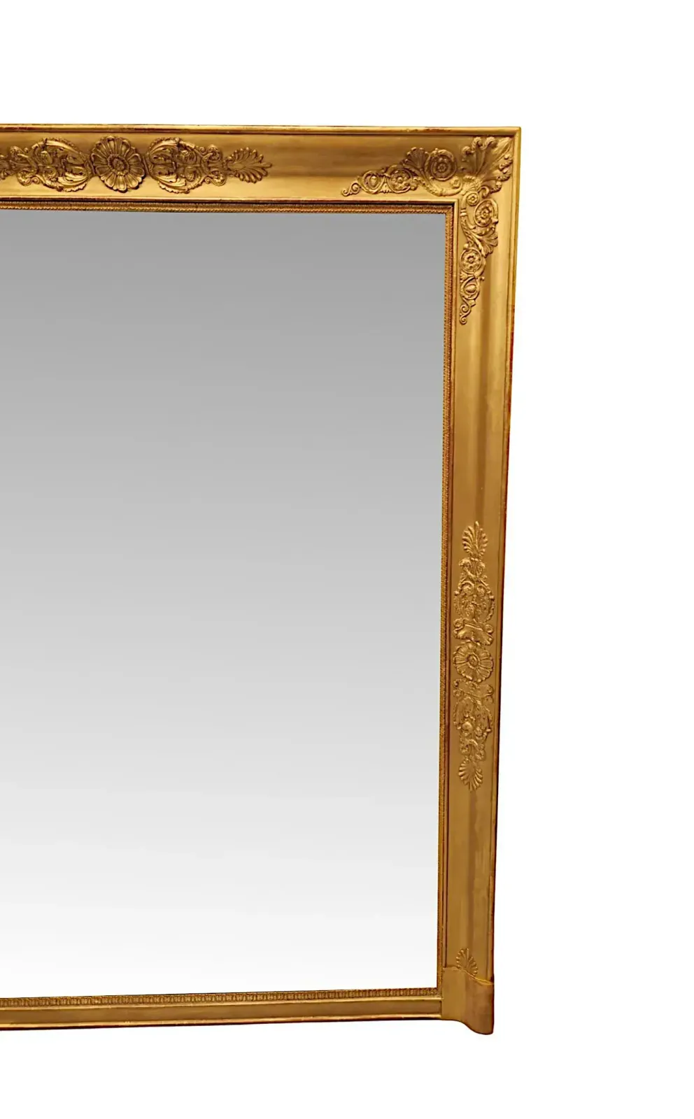 A Stunning Large 19th Century Giltwood Overmantel Mirror With Lovely Distressed Glass photo for sale