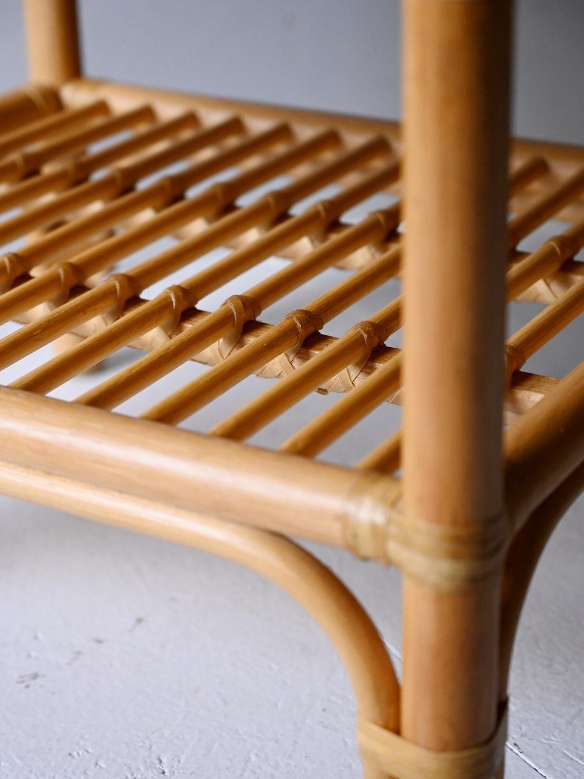 Dux Pair Of Bamboo And Woven Rattan Bedside Tables photo buy
