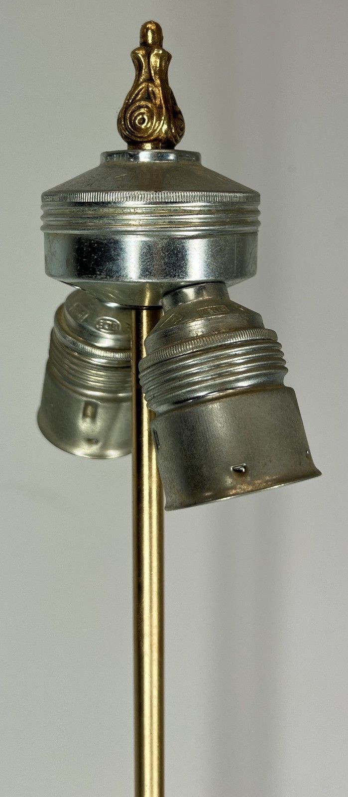 Floor Lamp Vintage French Brass Porcelain Painted Column Light Lot 4104 photo for sale