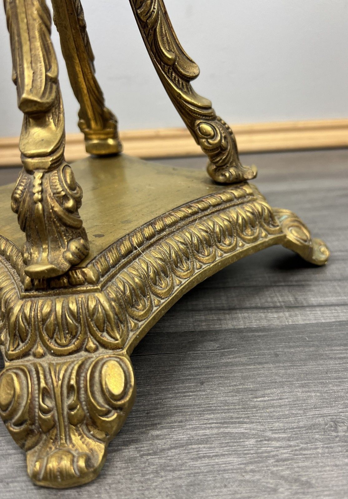 Floor Lamp Vintage French Brass Porcelain Painted Column Light Lot 4104 photo vintage