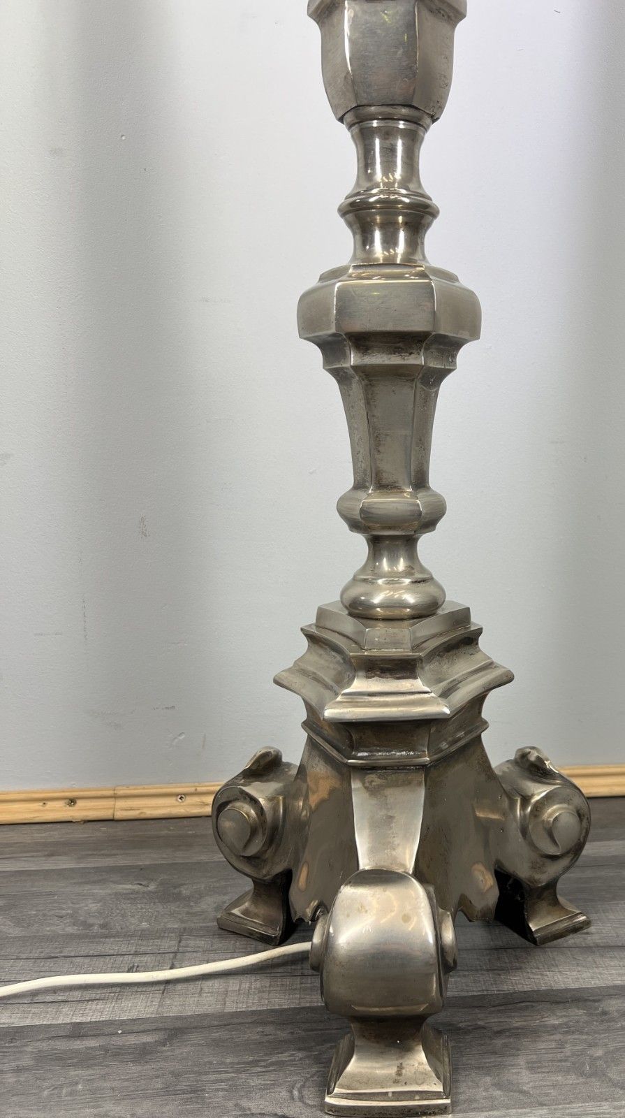 Floor Lamp Vintage French Metal Tall Heavy Lot 4105 photo for sale