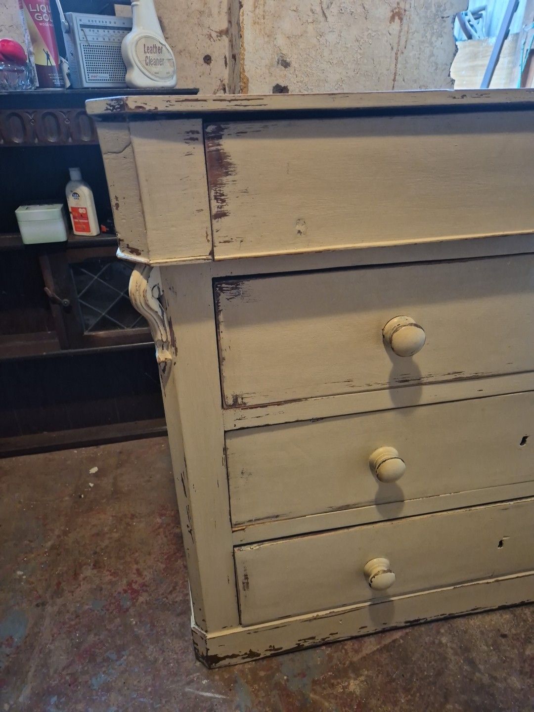Large Antique Pine / Oak Lightly Distressed 4 Drawer Chest Of Drawers photo furniture