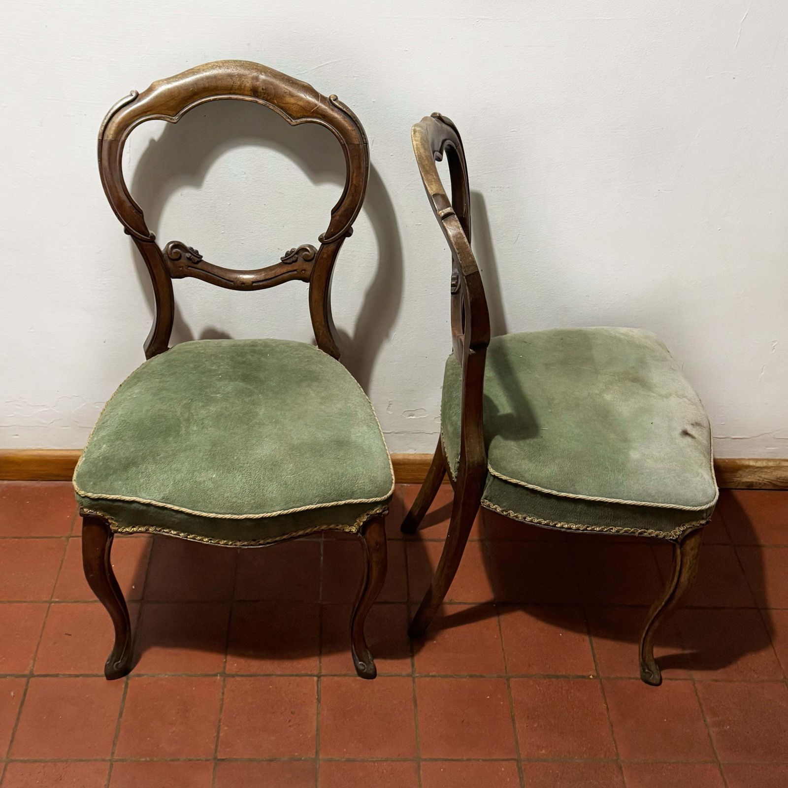 Pair Of Victorian Balloon Back Chairs – Ready For Custom Commission photo for sale