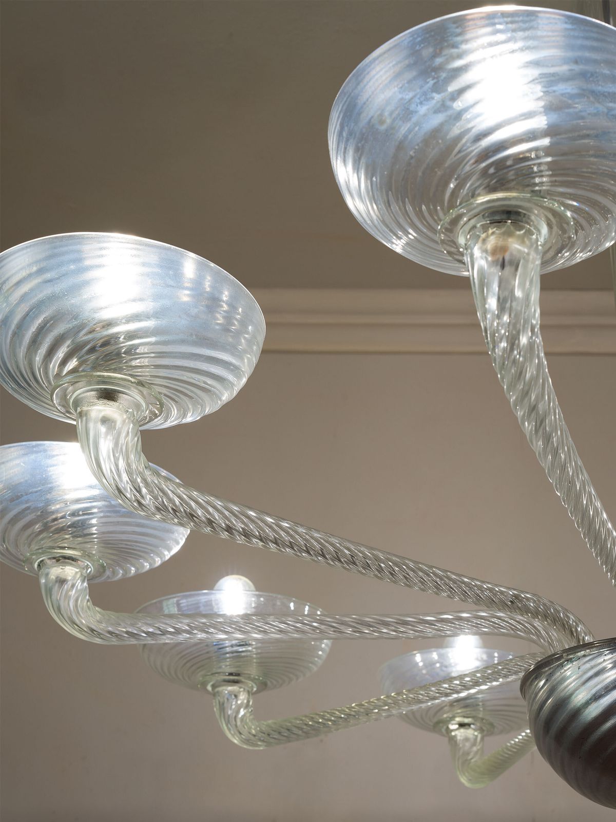 Large Murano Glass Chandelier, Hand Blown With Acid Etched Finish photo buy