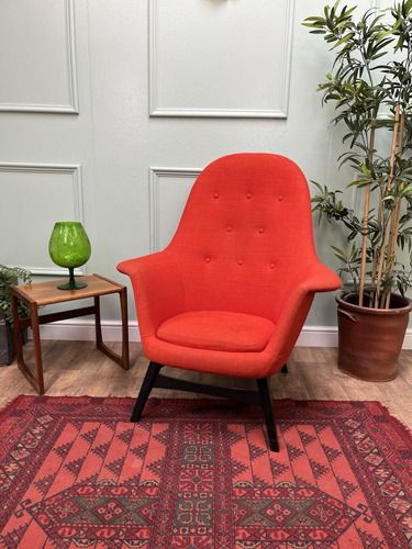 Stunning Egg Wing Arm Chair, Retro Mid Century Danish Hans Wenger Style photo Furniture
