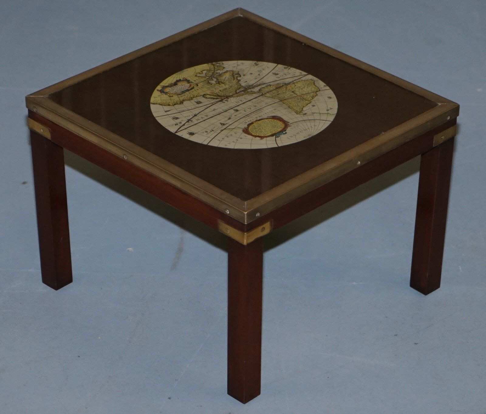 photo for sale Rare Lovely Coffee & Side Table Nest Of Tables Military Campaign With World Maps