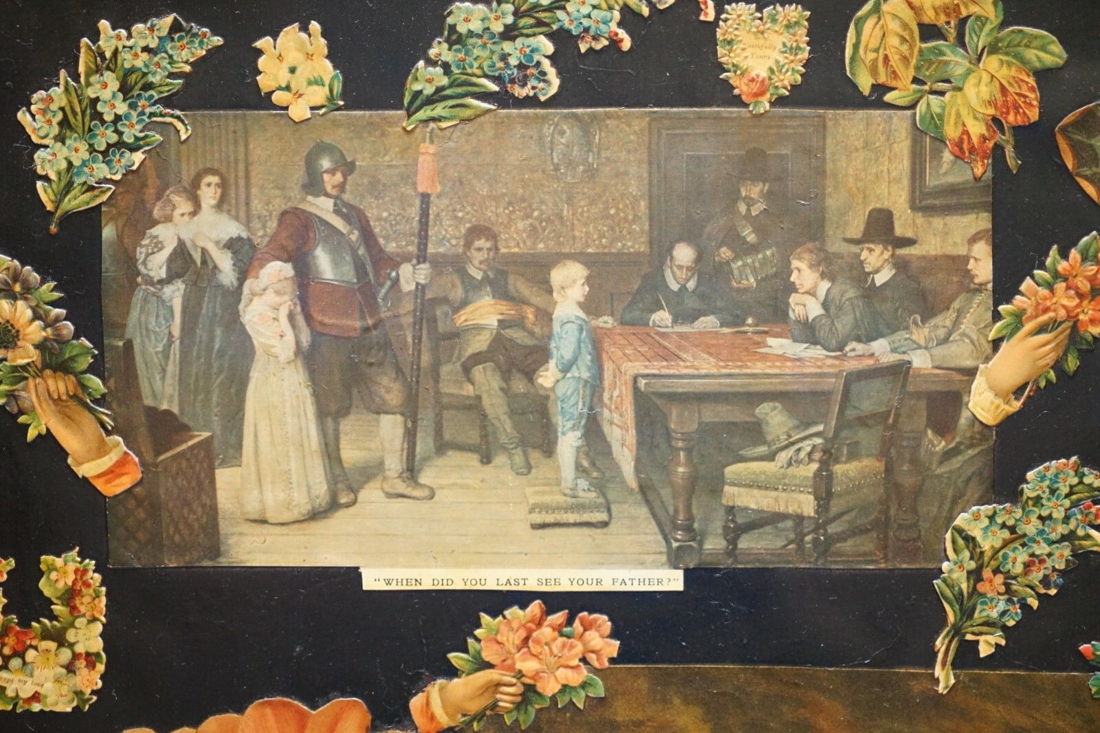 photo furniture Original Queen Victoria Decoupage Four Panel Folding Screen Totally Original