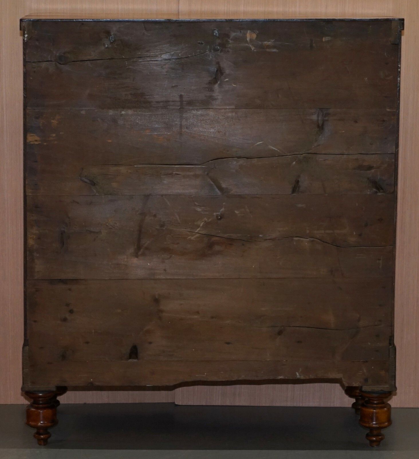 Huge Victorian Flamed Mahogany Scottish Chest Of Drawers Massive Storage Space photo vintage