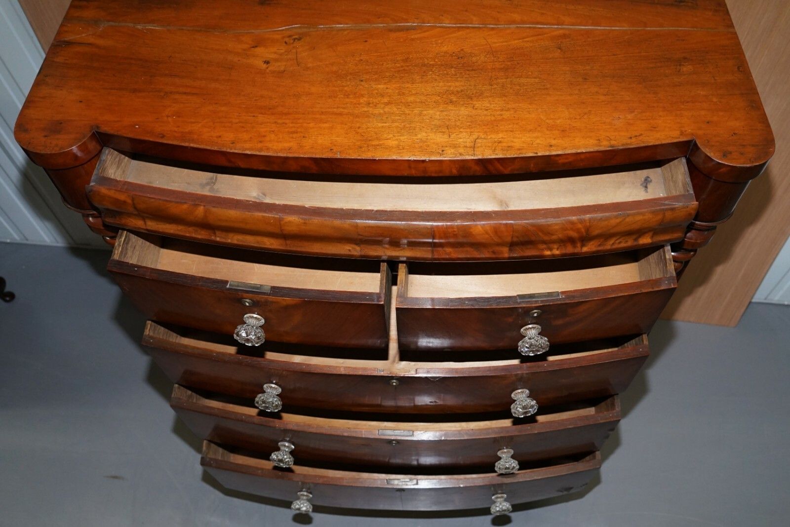 1200.0 Huge Victorian Flamed Mahogany Scottish Chest Of Drawers Massive Storage Space photo