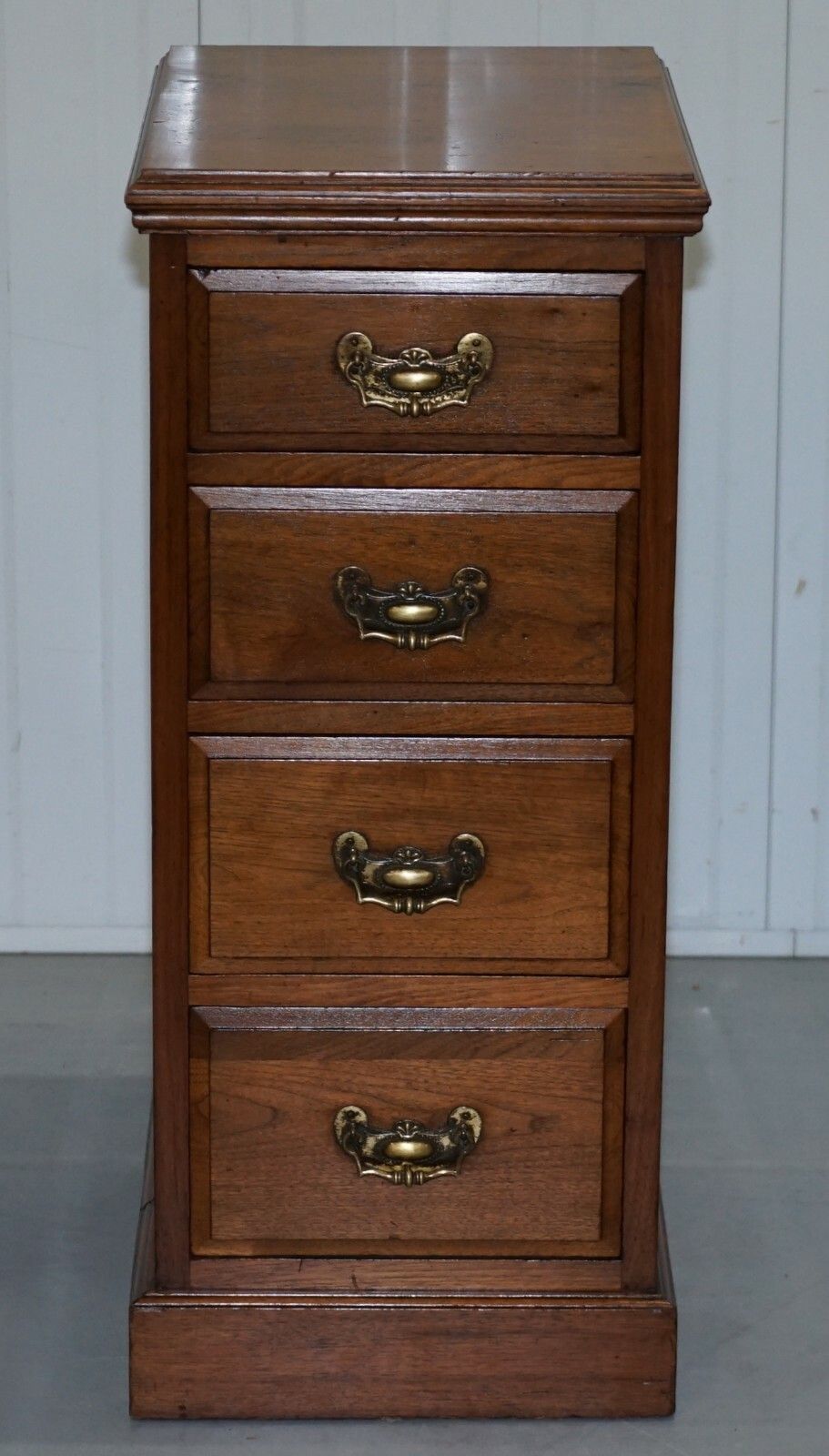Pair Of Tall Victorian Walnut Chest Of Drawers. Lamp Wine Occasional End Tables photo for sale