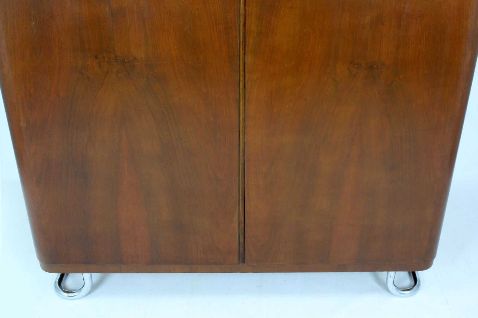 Furniture Bauhaus Chromed And Tubular Steel Wardrobe From Hynek Gottwald, 1940s photo