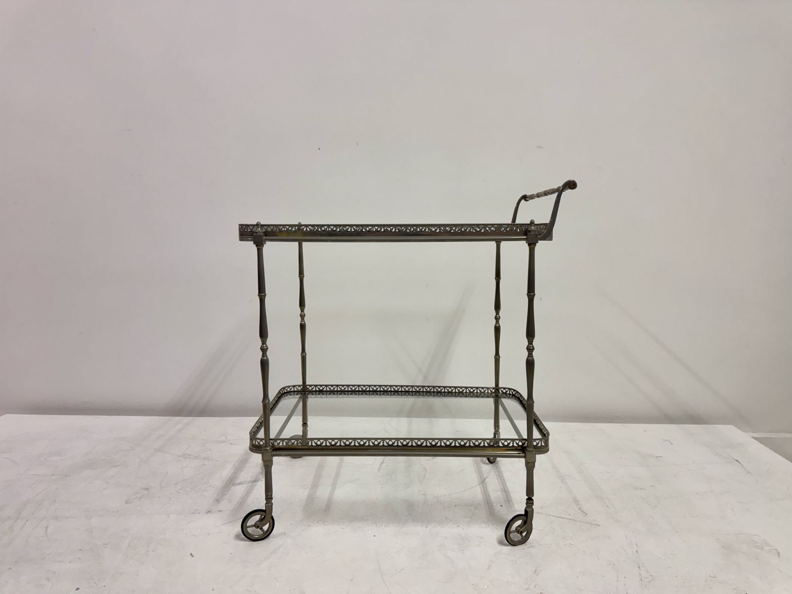 French Silvered Drinks Trolley, 1960s photo Furniture