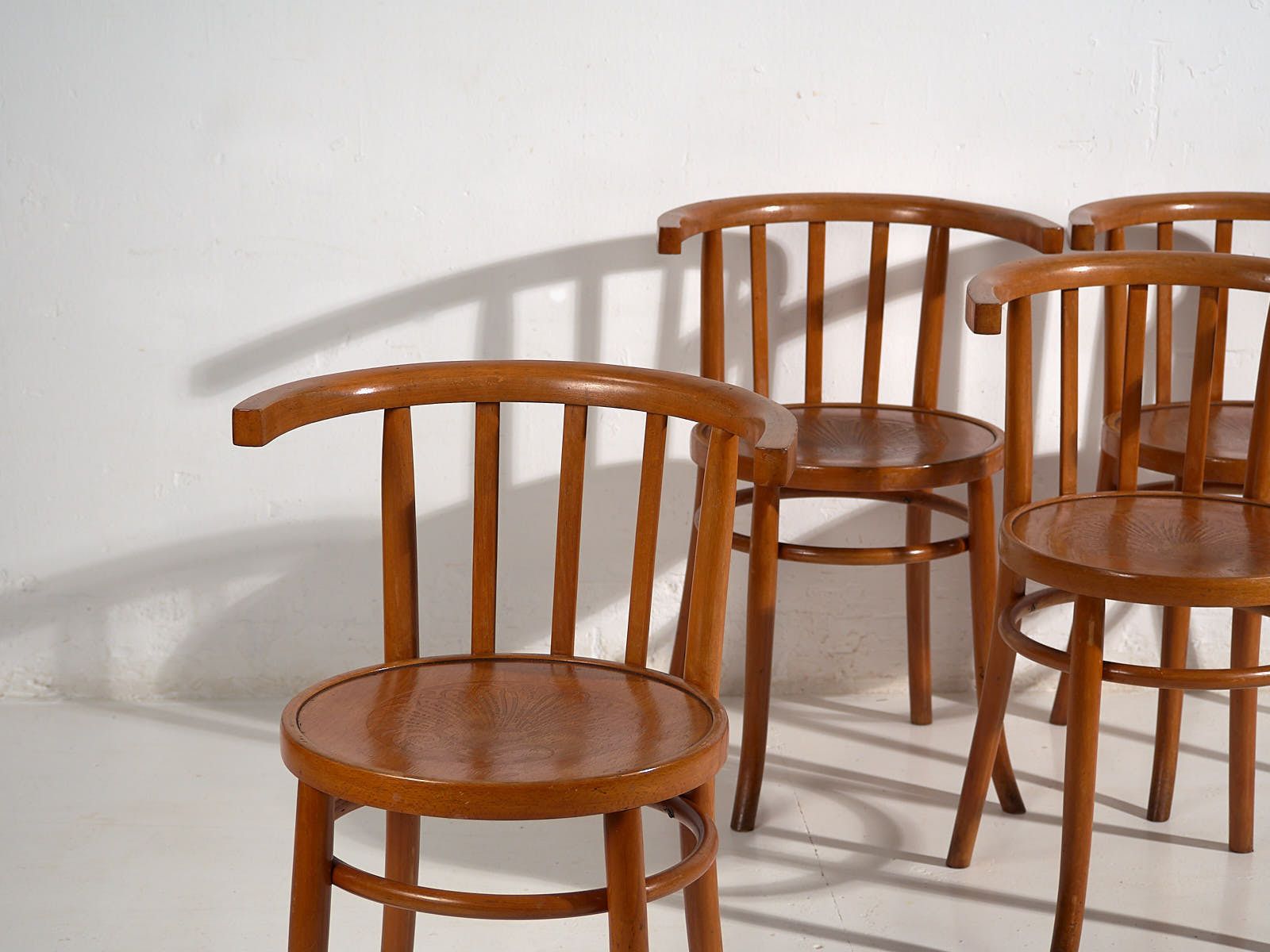 Antique Bentwood Chairs With Engraved Seat (C.1920). Set Of 4 Pieces #1 photo furniture